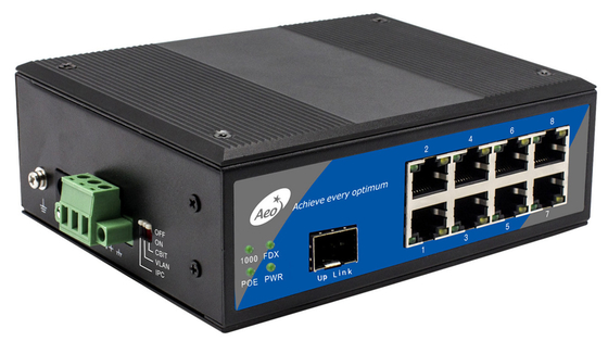 1 Medien-Konverter-Schalter POE SFPs 8 UTP 1000Mbps 48V 8 Portindustriell