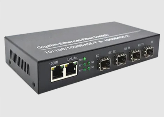 Faser-Schalter des Ethernet-850nm mit Ethernet 2 10/100/1000TX + 4 Häfen 1000FX SFP