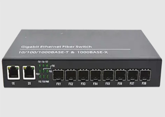 2 des Ethernet-Anschluss-10/100/1000TX Häfen Faser-Ethernet-des Schalter-8 1000FX SFP