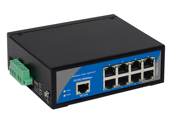 9 Port-100M Industrial Ethernet Switch IP40 Aluminiumfall Hutschiene/Wand-Berg