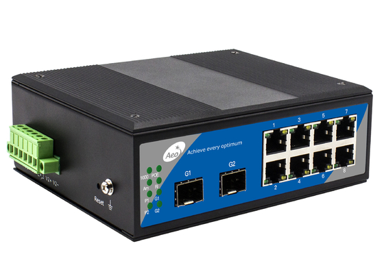 240V Power Over POE Ethernet Switch mit 2 Glasfaser- und 8 POE-Anschlüssen