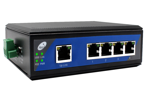 Externe Stromversorgung 4 Port Industrie POE Schalter mit 1 Uplink Port