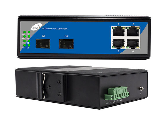 Hutschiene, die Faser POE-Schalter, 2 Portschalter SFPs 4 Mbps 1000 anbringt