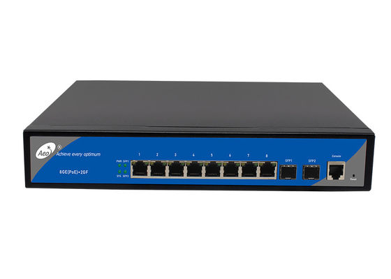 IP30 8 Port-POE handhabte Gigabit POE des Schalter-8 2 Gigabit SFP-Hafen