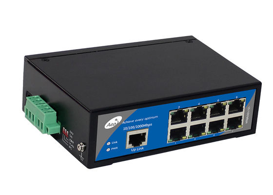 250m industrieller POE Medien-Konverter 1 Gigabit Uplink-Ethernet 8 10/100M POE Häfen