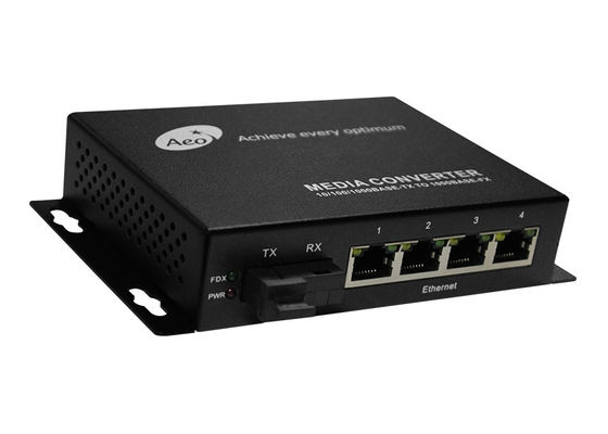 Faser IP30 dem Ethernet zu des Ethernet-Medien-Konverter-4 mit 1 Faser-Hafen