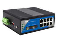 Faser-Ethernet-Medien-Konverter IEE802.3 IP40 mit 2 Faser-und 8 POE-Häfen