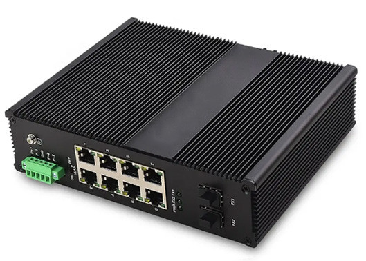 Ethernet Ip40 POE industrieller Hafen PoE des Schalter-Gigabit-8 und 2 Faser optische SFP-Lärm-Schiene