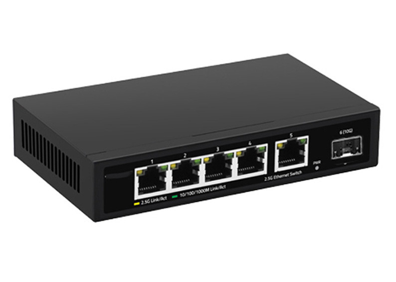 Hafen 2,5 des DC12V-Ethernet-Faser-Schalter-5 G-Schalter mit Uplink 10G SFP+