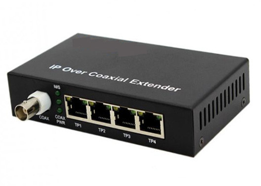 10/100 Mbps IP über Koaxial-Extender 2 km mit 1 BNC und 4 Ethernet-Ports